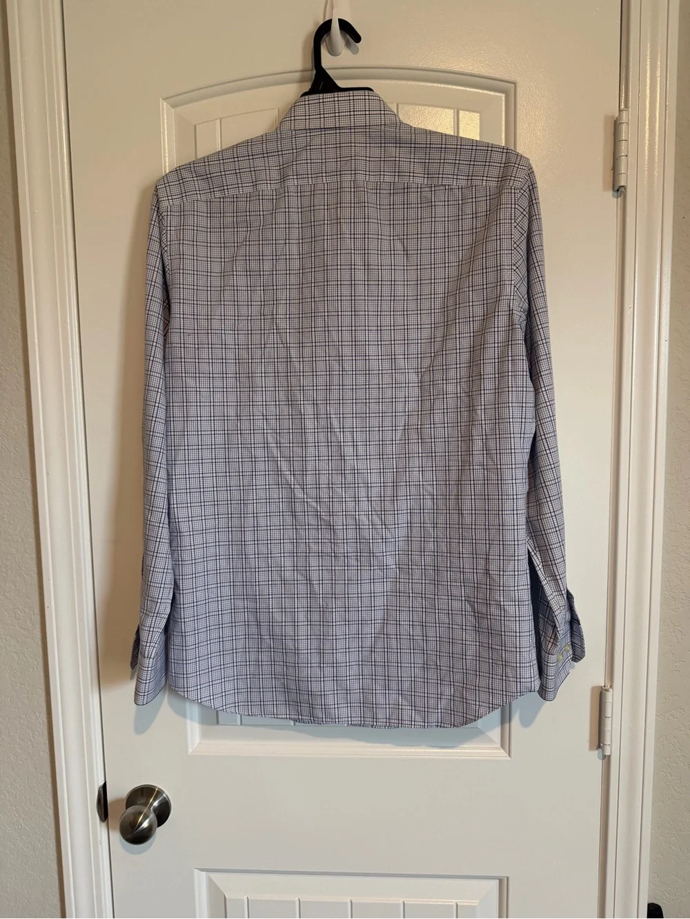 Banana Republic Blue and White Checked Dress Shirt